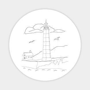 Lighthouse Scene to Color Magnet